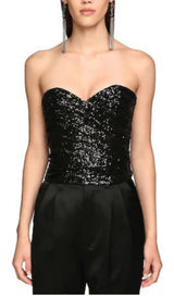 SEQUIN BRA TOP IN BLACK styleofcb
