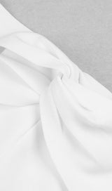 BANDEAU ONE-SHOULDER KNITTED DRESS IN WHITE styleofcb