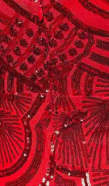 V-NECK SLEEVELESS SEQUINS MAXI DRESS IN RED styleofcb