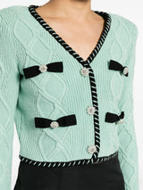 MINT CABLE KNIT CARDIGAN