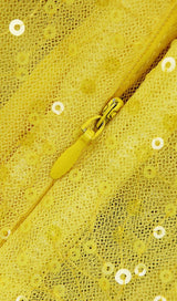 JACQUARD STRAPLESS MIDI DRESS IN YELLOW Dresses styleofcb