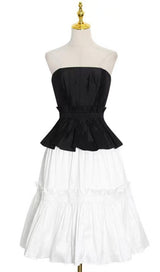 JOINT MIDI DRESS IN BLACK AND WHITE styleofcb