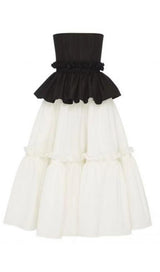JOINT MIDI DRESS IN BLACK AND WHITE styleofcb