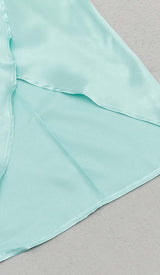 KNOT SIDE SATIN MIDI DRESS IN MINT DRESS STYLE OF CB