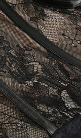 LACE PRINTED MIdi DRESS IN BLACK Dresses styleofcb