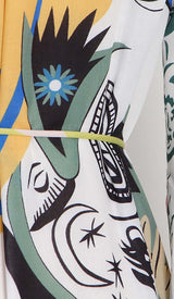 LANTERN SLEEVE PRINT MIDI DRESS DRESS styleofcb