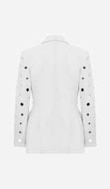 MIRROR SEQUIN DETAIL JACKET IN WHITE DRESS STYLE OF CB