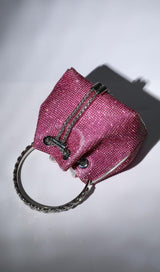 CRYSTAL EMBELLISHED BUCKET BAG IN HOT PINK Bags styleofcb