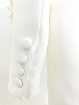 DOUBLE-BREASTED THREE DIMENSIONAL FLORAL SUIT JACKET IN WHITE styleofcb