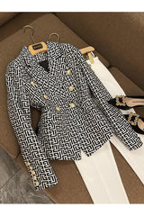 COLOURWAY BELTED DOUBLE-BREASTED BLAZER DRESS styleofcb