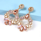 PINK CRYSTAL CHANDELIER DROP EARRINGS JEWELLERY styleofcb