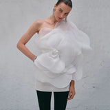 ONE SHOULDER FLOWER MINI DRESS Dresses styleofcb