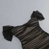 OFF SHOULDER MESH RUCHED MAXI DRESS Dresses Oh CICI