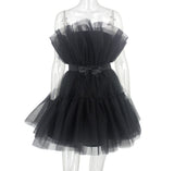 STRAPLESS MESH MINI DRESS IN BLACK Dresses sis label