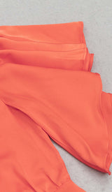 OFF THE SHOULDER SATIN MIDI DRESS IN RED DRESS STYLE OF CB