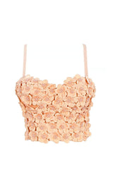 OLSC KHAKAI FLOWER CORSET TOP Shirts & Tops styleofcb 34B/75 OLSC KHAKAI
