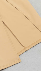 ONE SHOULDER BANDAGE MAXI DRESS IN APRICOT styleofcb