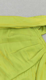 ONE SHOULDER SIDE ASYMMETRICAL MIDI DRESS IN GREEN DRESS STYLE OF CB