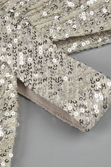 ONE-SHOULDER SEQUINS CUT OUT SPLIT MAXI DRESS Sequins Dress Oh CICI