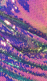 SEQUIN OFF SHOULDER MINI DRESS IN PURPLE styleofcb