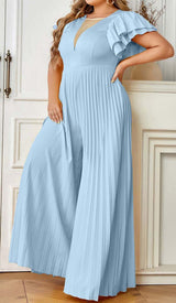 PLUNGE PLATED MAXI DRESS IN BLUE DRESS STYLE OF CB