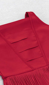 PLUS CUTOUT TASSEL MIDI DRESS IN RED DRESS STYLE OF CB