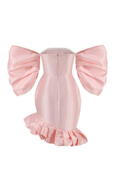 PUFF ASYMMETRIC MINI DRESS IN PINK styleofcb