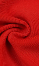 RED CRYSTAL STRAPS CROSET DRESS styleofcb