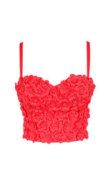 RED FLOWER CORSET TOP Shirts & Tops styleofcb 34B/75 RED