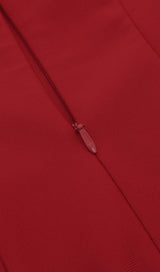 RED PUFF SEELVE BANDAGE MIDI DRESS Dresses styleofcb
