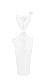 RIBBED CUT OUT MIDI DRESS IN WHITE DRESS styleofcb