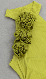 ROSE-EMBELLISHED HALTER MAXI DRESS IN FADED GREEN DRESS STYLE OF CB
