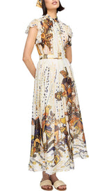 RUFFLE SLEEVE RELAXED MAXI DRESS DRESS STYLE OF CB