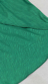 RUFFLE TRIM WRAP MIDI DRESS IN GREEN DRESS STYLE OF CB