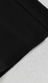 RUFFLE COLD SHOULDER MIDI DRESS IN BLACK DRESS STYLE OF CB
