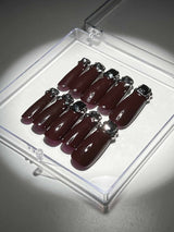 CRYSTAL WINE COFFIN HANDMADE PRESS ON NAILS Press On Nails Oh CICI