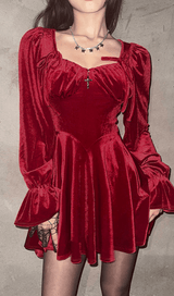 Retro square neck waist dress styleofcb