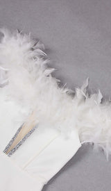 FEATHER PLUNGE MIDI DRESS DRESS STYLE OF CB