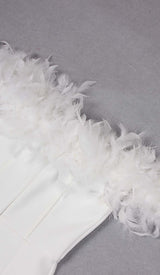 FEATHER PLUNGE MIDI DRESS DRESS STYLE OF CB