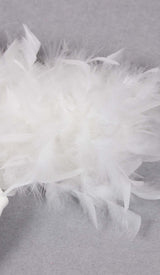FEATHER PLUNGE MIDI DRESS DRESS STYLE OF CB