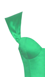SATIN CORSET DRESS IN GREEN Dresses styleofcb