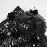 SEQUIN APPLIQUÉD MAXI DRESS IN BLACK DRESS STYLE OF CB