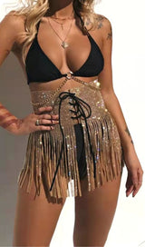 SEQUIN CRYSTAL MINI SKIRT Mini Skirts styleofcb FREE SIZE GOLD