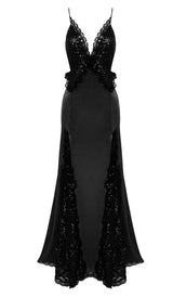 SEQUIN LACE MAXI DRESS BLACK DRESS styleofcb