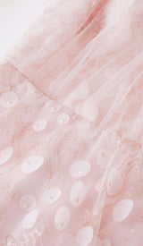 SEQUIN MESH TULLE MIDI DRESS IN PINK DRESS STYLE OF CB