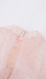 SEQUIN MESH TULLE MIDI DRESS IN PINK DRESS STYLE OF CB