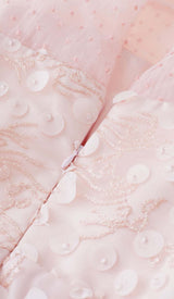 SEQUIN MESH TULLE MIDI DRESS IN PINK DRESS STYLE OF CB