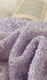 SEQUIN PLEATED TWO PIECE SET IN LILAC DRESS STYLE OF CB