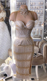SEQUIN SLIPT MIDI DRESS Dresses styleofcb