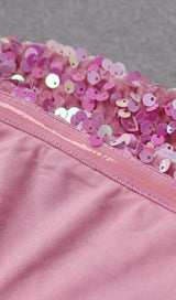 SEQUIN STRAPLESS MIDI DRESS IN PINK Dresses styleofcb